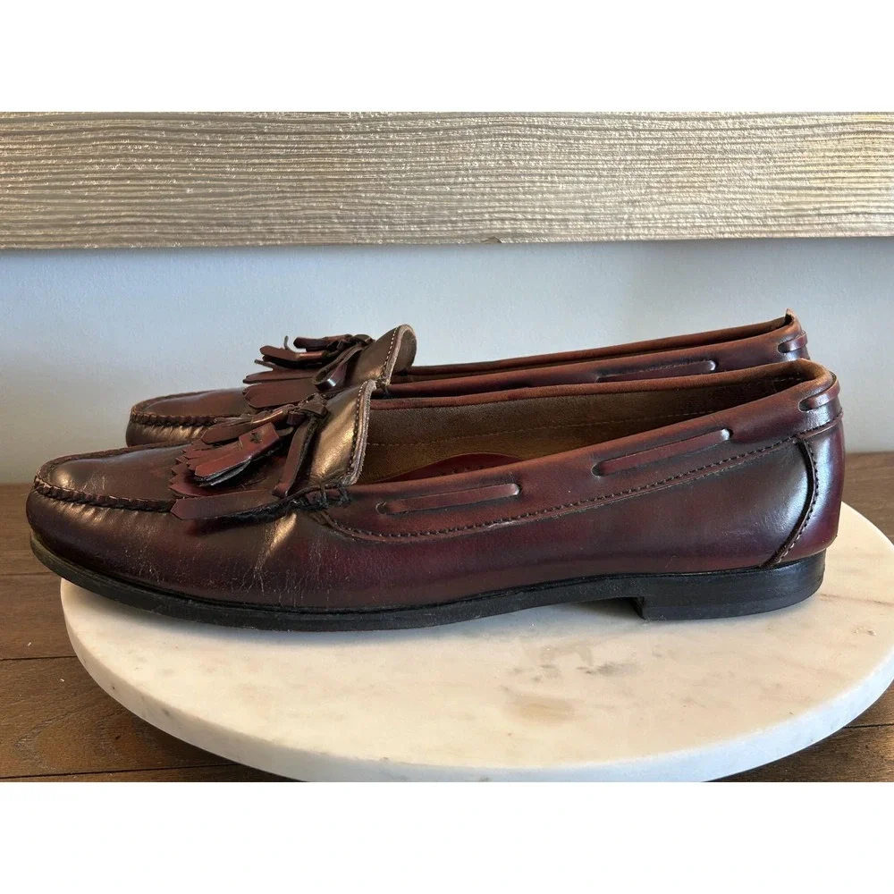 Vintage Cole Haan Tassel Kiltie Loafer‎ Shoes Mens Size 8.5 Made USA 90s